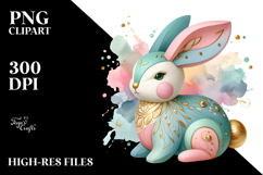 Colorful Bunny Made of Wood PNG Product Image 2