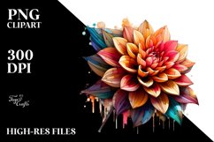 Abstract Wooden Stained Dahlia | Clipart Product Image 1