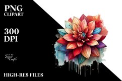 Abstract Wooden Stained Dahlia | Clipart Product Image 3