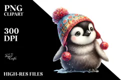 Adorned Cute Penguin Digital PNG Product Image 2