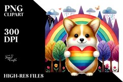 Pembroke Welsh Corgi Heart View from Behind Rainbow Trees Product Image 2
