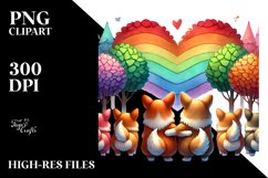 View from Behind Pembroke Welsh Corgi Heart Shape PNG Product Image 2