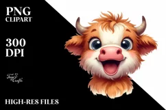 Expressive Funny Highland Cow PNG Product Image 3