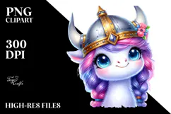 Smiling Baby Unicorn PNG Product Image 2