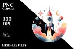 Colorful Rocket PNG Product Image 2