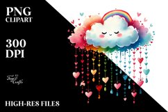 Adorned Cloud with Hearts, PNG Product Image 2