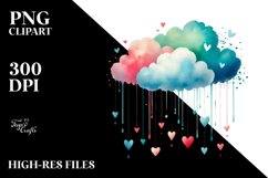 Adorned Cloud with Hearts, PNG Product Image 2