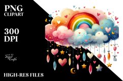 Adorned Cloud with Hearts, PNG Product Image 2