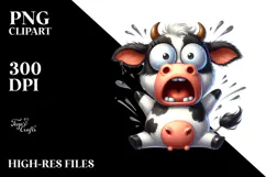 Ridiculously Cute Cartoon Cow PNG Product Image 2