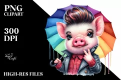 Excited Baby Pig Model, Transparent PNG Product Image 3
