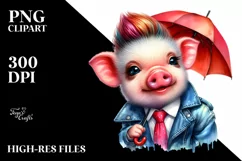 Excited Baby Pig Model, Transparent PNG Product Image 1