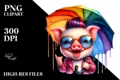 Excited Baby Pig Model, Transparent PNG Product Image 1