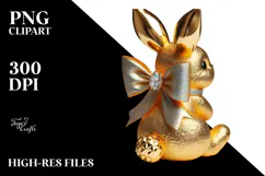 Creative Vintage Bunny Sitting PNG Product Image 2
