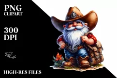 Detailed Vibrant Cowboy Gnome PNG Product Image 3