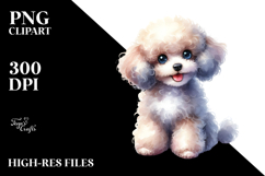 Baby Poodle Watercolor PNG Product Image 2