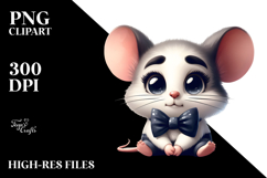 Cute Mouse with Bow Tie, Soft Drop Shadow PNG Product Image 2