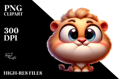 Exaggerated Lion with Cross-Eyed Expression, Transparent PNG Product Image 2
