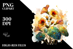 Detailed Wooden Stained Nasturtium PNG Product Image 2