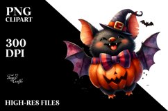 Watercolor Funny Halloween Bat Product Image 3