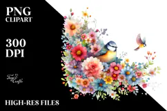 Colorful Bird Painting PNG Product Image 2