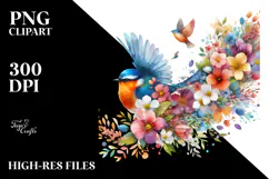 Colorful Bird Painting PNG Product Image 2