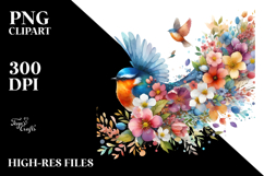 Colorful Bird Painting PNG Product Image 2