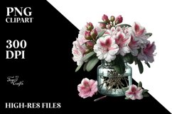 Jar with Rhododendron Clipart Product Image 1