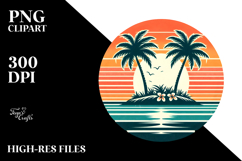 Tropical Island Sunset PNG Product Image 2
