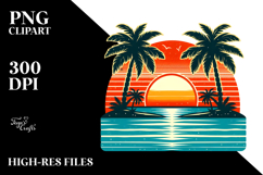 Tropical Island Sunset PNG Product Image 2