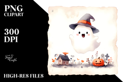 Washed Watercolor Style Simple Halloween Ghost Product Image 2