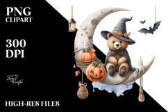 Autumn Bear with Moon Clipart Product Image 2