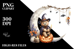 Halloween Bear on Moon PNG Product Image 2
