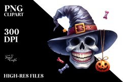 Goofy Halloween Skull Watercolor Product Image 3