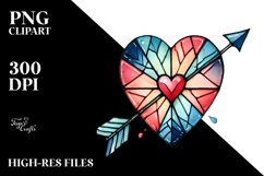 Simple Watercolor Stained Hearth Arrow PNG Product Image 2