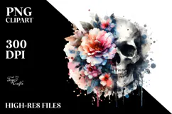 Flower with Splashes and Skull, Transparent PNG Product Image 2