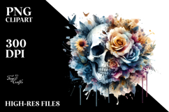 Flower with Splashes and Skull, Transparent PNG Product Image 2