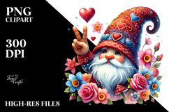 Detailed Valentines Gnome, PNG Product Image 2