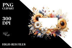 Colorfull Horizontal Frame Sunflower Clipart Product Image 2