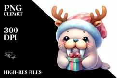 Baby Walrus Ready for Gifting, High-res PNG Product Image 3