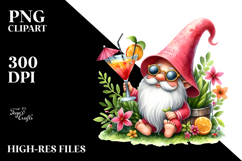 Drinking Summer Clothes Gnome PNG Product Image 2