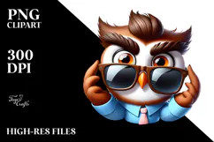 Silly Cartoon Owl in Vector Art PNG Product Image 2