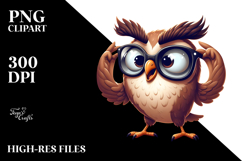 Silly Cartoon Owl in Vector Art PNG Product Image 2