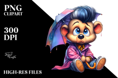 Bear Sitting with Raincoat PNG Product Image 2
