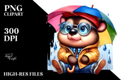 Goofy Bear with Raincoat PNG Product Image 2