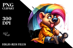 Aggressive Baby Bear with Raincoat, Transparent PNG Product Image 2