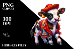 Colorful Baby Cow in Flamenco Outfit Product Image 2