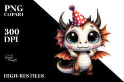 Baby Dragon in Party Hat | Sublimation | Clipart Product Image 2