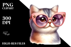 Ridiculously Cute Cat with Oversized Sunglasses PNG Product Image 2