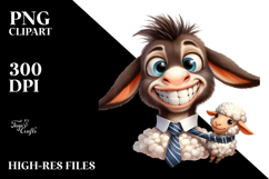 Funny Donkey Lamb Tie Contempt Clipart Product Image 2