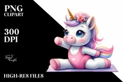 Baby Unicorn Yoga Instructor | Clipart Product Image 1